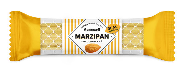 №1 TM Grondard   (10361) Батончики НЕглазированные Марципановые Классика, (28шт по 40г)        в Липецке