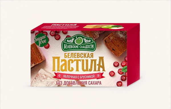 №2 Пастила  200г диетическая с КЛЮКВОЙ, НОВЫЙ ФОРМАТ (4*50г)    в Липецке