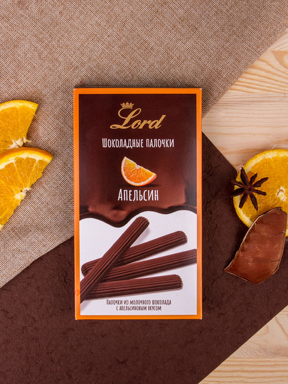 №1 TM LORD Палочки из молочного шоколада с апельсиновым вкусом, 80 гр  в Липецке