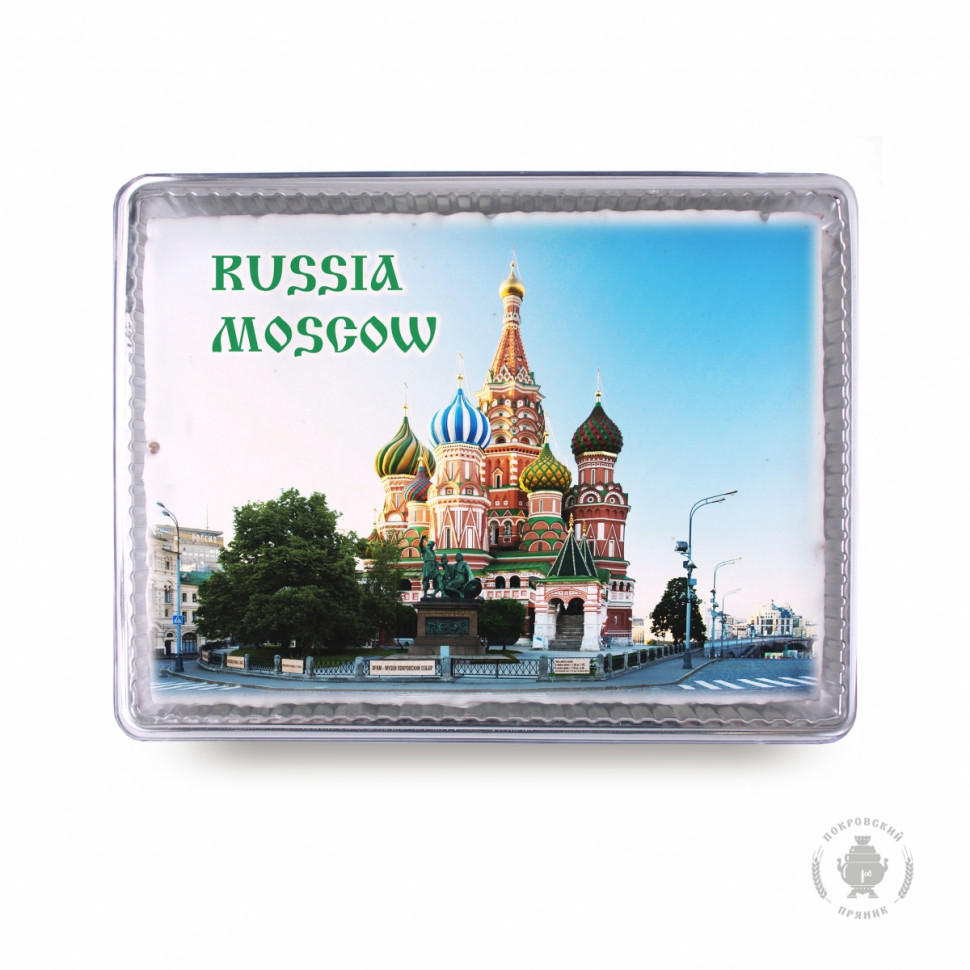  Пряник 600г RUSSIA MOSCOW с фотопечатью (в подарочной пластиковой упаковке)  в Липецке